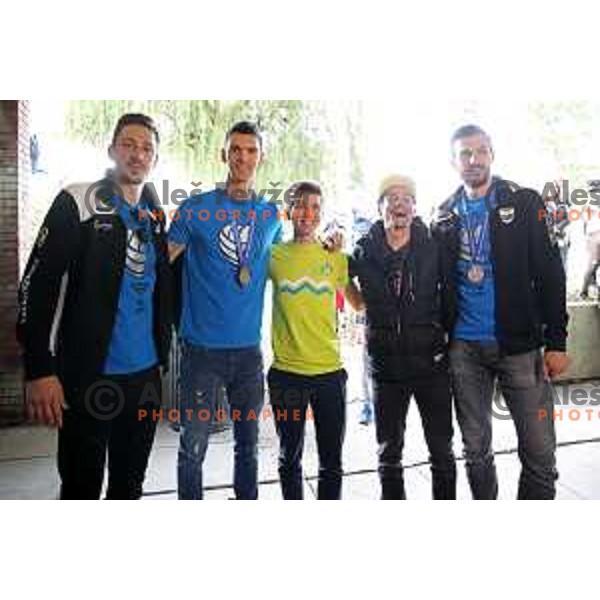 Tadej Pogacar and Primoz Roglic at Reception for Slovenian sports heroes, Ljubljana on September 30, 2019