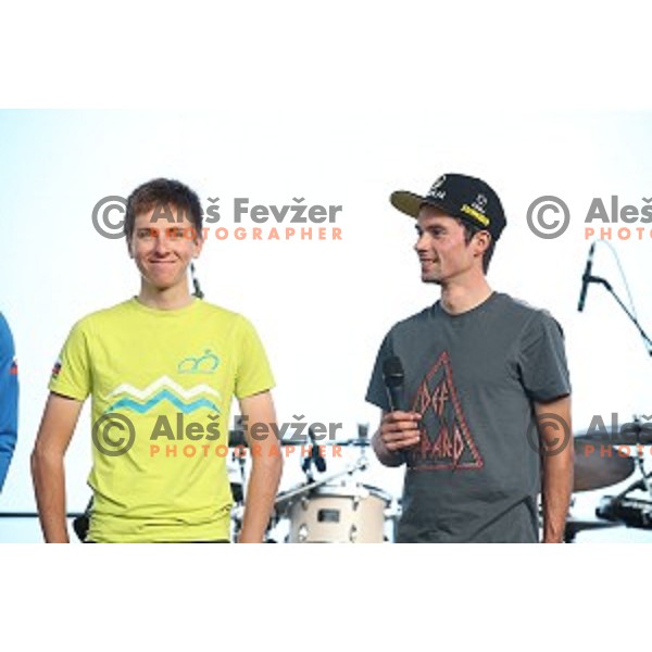 Tadej Pogacar and Primoz Roglic at Reception for Slovenian sports heroes, Ljubljana on September 30, 2019