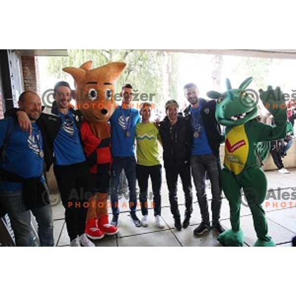 Tadej Pogacar and Primoz Roglic at Reception for Slovenian sports heroes, Ljubljana on September 30, 2019
