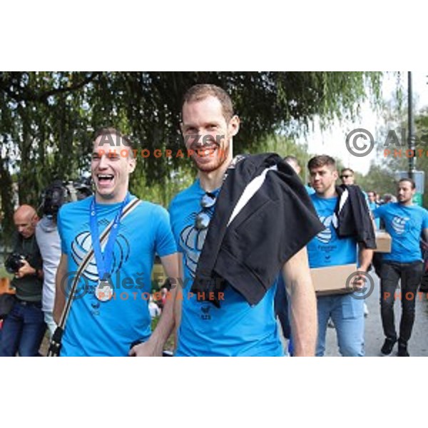 Jani Kovacic and Tine Urnaut at Reception for Slovenian sports heroes, Ljubljana on September 30, 2019