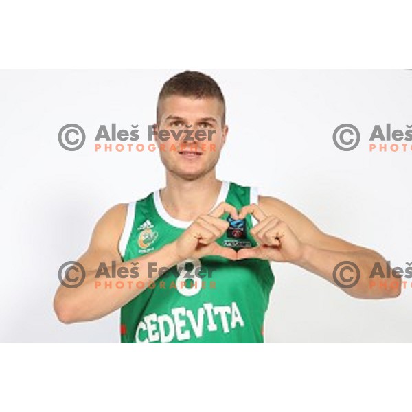 Edo Muric at official photo shooting of basketball team Cedevita Olimpija for 2019-2020 season in SRC Stozice, Ljubljana, Slovenia on October 1, 2019