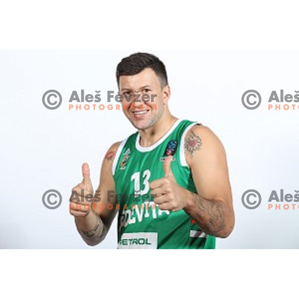 Andrija Stipanovic at official photo shooting of basketball team Cedevita Olimpija for 2019-2020 season in SRC Stozice, Ljubljana, Slovenia on October 1, 2019