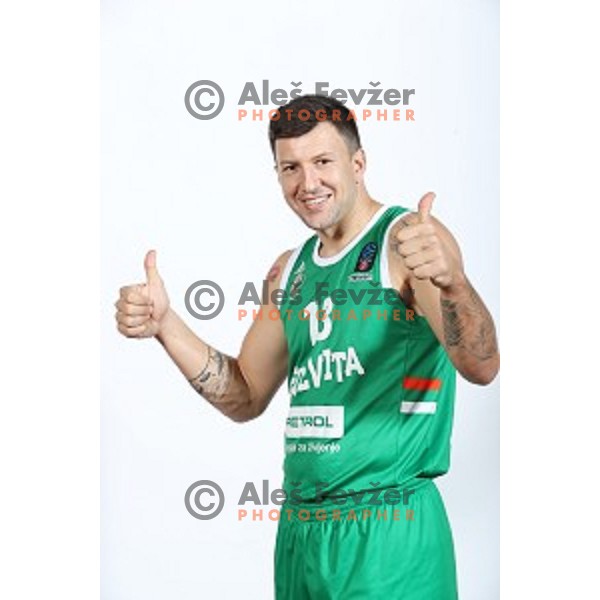 Andrija Stipanovic at official photo shooting of basketball team Cedevita Olimpija for 2019-2020 season in SRC Stozice, Ljubljana, Slovenia on October 1, 2019