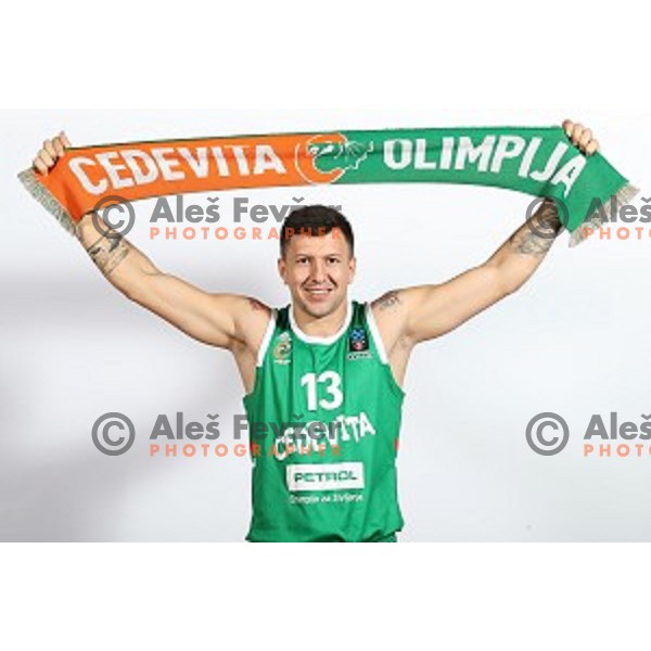 Andrija Stipanovic at official photo shooting of basketball team Cedevita Olimpija for 2019-2020 season in SRC Stozice, Ljubljana, Slovenia on October 1, 2019