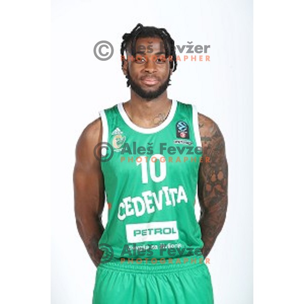 Codi Miller-McIntyre at official photo shooting of basketball team Cedevita Olimpija for 2019-2020 season in SRC Stozice, Ljubljana, Slovenia on October 1, 2019