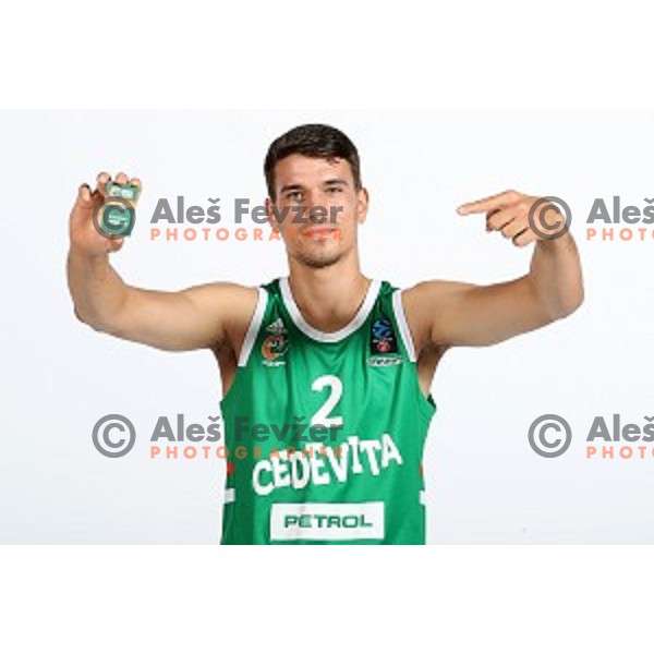Filip Kruslin at official photo shooting of basketball team Cedevita Olimpija for 2019-2020 season in SRC Stozice, Ljubljana, Slovenia on October 1, 2019