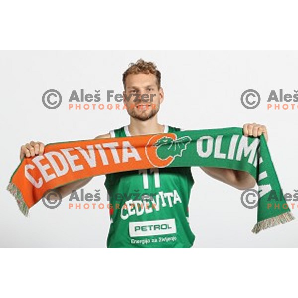 Jaka Blazic at official photo shooting of basketball team Cedevita Olimpija for 2019-2020 season in SRC Stozice, Ljubljana, Slovenia on October 1, 2019
