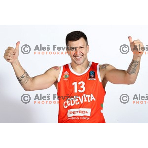 Andrija Stipanovic at official photo shooting of basketball team Cedevita Olimpija for 2019-2020 season in SRC Stozice, Ljubljana, Slovenia on October 1, 2019