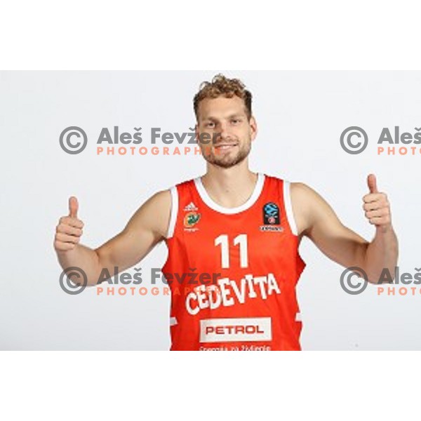 Jaka Blazic at official photo shooting of basketball team Cedevita Olimpija for 2019-2020 season in SRC Stozice, Ljubljana, Slovenia on October 1, 2019