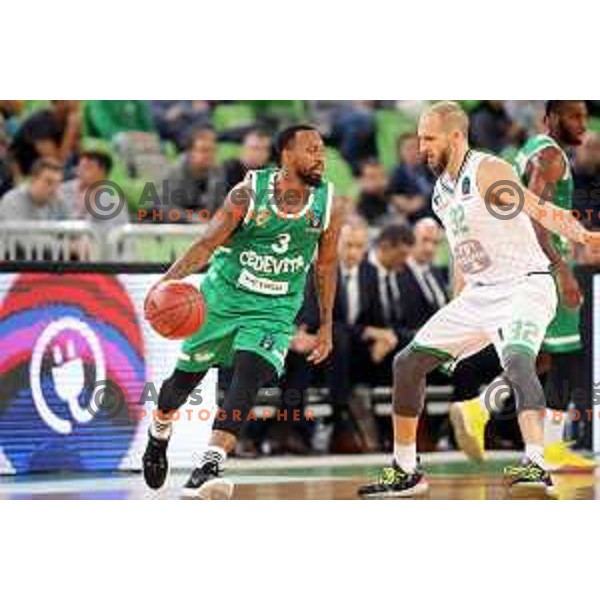 Ryan Boatright in action during 7Days EuroCup first round basketball match between Cedevita Olimpija Ljubljana (SLO) and Darusafaka Tekfen Istanbul (TUR) in Arena Stozice, Ljubljana, Slovenia on October 2, 2019