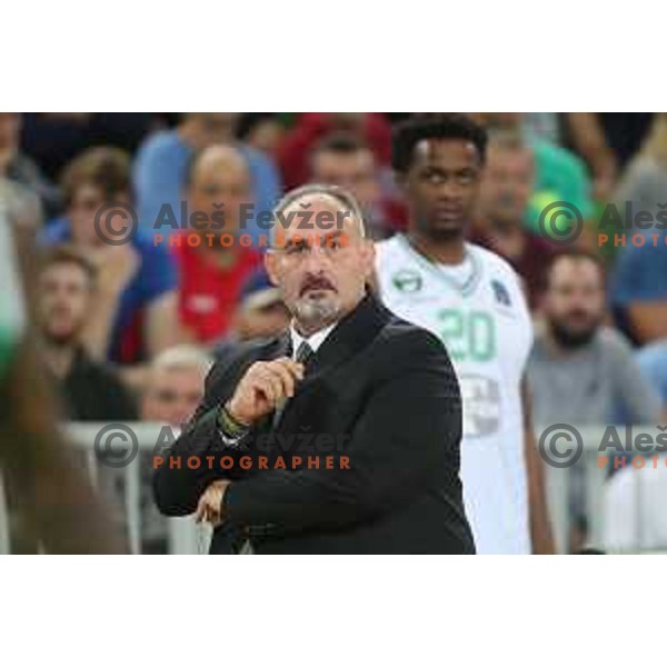action during 7Days EuroCup first round basketball match between Cedevita Olimpija Ljubljana (SLO) and Darusafaka Tekfen Istanbul (TUR) in Arena Stozice, Ljubljana, Slovenia on October 2, 2019