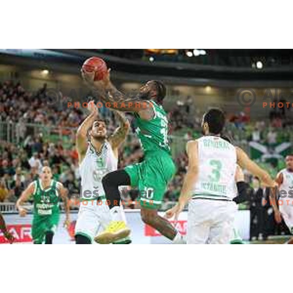 Codi Miller-Mcintyre in action during 7Days EuroCup first round basketball match between Cedevita Olimpija Ljubljana (SLO) and Darusafaka Tekfen Istanbul (TUR) in Arena Stozice, Ljubljana, Slovenia on October 2, 2019