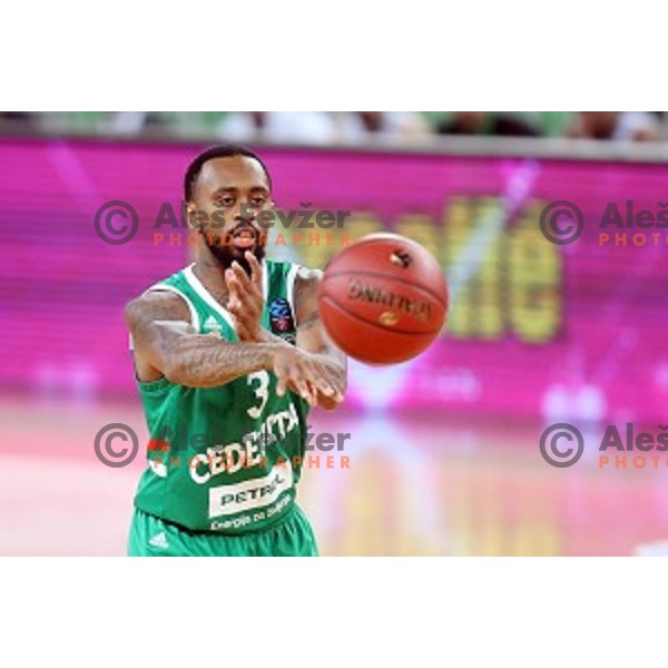 Ryan Boatright in action during 7Days EuroCup first round basketball match between Cedevita Olimpija Ljubljana (SLO) and Darusafaka Tekfen Istanbul (TUR) in Arena Stozice, Ljubljana, Slovenia on October 2, 2019