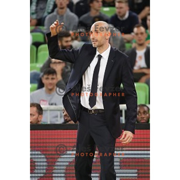 Slaven Rimac, head coach of COL in action during 7Days EuroCup first round basketball match between Cedevita Olimpija Ljubljana (SLO) and Darusafaka Tekfen Istanbul (TUR) in Arena Stozice, Ljubljana, Slovenia on October 2, 2019