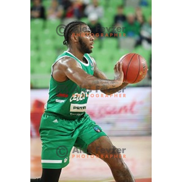 Codi Miller-Mcintyre in action during 7Days EuroCup first round basketball match between Cedevita Olimpija Ljubljana (SLO) and Darusafaka Tekfen Istanbul (TUR) in Arena Stozice, Ljubljana, Slovenia on October 2, 2019