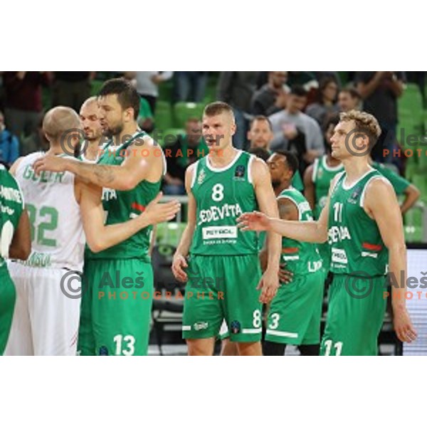 Edo Muric in action during 7Days EuroCup first round basketball match between Cedevita Olimpija Ljubljana (SLO) and Darusafaka Tekfen Istanbul (TUR) in Arena Stozice, Ljubljana, Slovenia on October 2, 2019