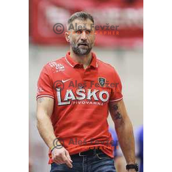 Tomaz Ocvirk, head coach of Celje PL during Liga NLB handball match between Maribor Branik and Celje Pivovarna Lasko in Dvorana Tabor, Maribor, Slovenia on October 5, 2019