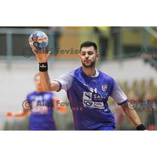 in action during Liga NLB handball match between Maribor Branik and Celje Pivovarna Lasko in Dvorana Tabor, Maribor, Slovenia on October 5, 2019