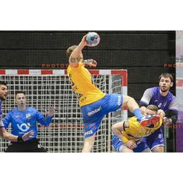 in action during Liga NLB handball match between Maribor Branik and Celje Pivovarna Lasko in Dvorana Tabor, Maribor, Slovenia on October 5, 2019