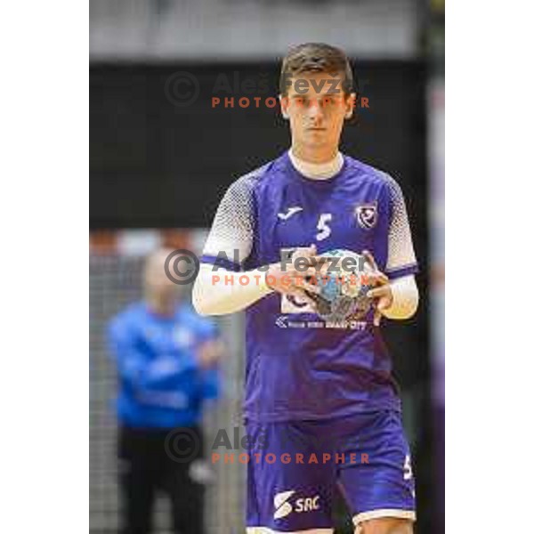 in action during Liga NLB handball match between Maribor Branik and Celje Pivovarna Lasko in Dvorana Tabor, Maribor, Slovenia on October 5, 2019