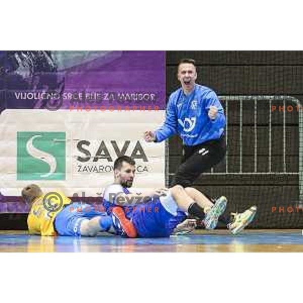 in action during Liga NLB handball match between Maribor Branik and Celje Pivovarna Lasko in Dvorana Tabor, Maribor, Slovenia on October 5, 2019