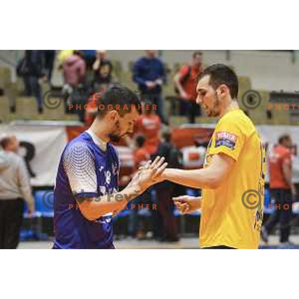 in action during Liga NLB handball match between Maribor Branik and Celje Pivovarna Lasko in Dvorana Tabor, Maribor, Slovenia on October 5, 2019