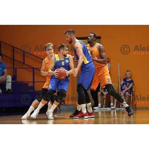 Marko Popadic in action during 1.SKL basketball match between Helios Suns and Sencur GGD in Domzale Sports Hall, Slovenia on October 5, 2019
