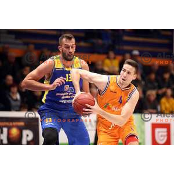 action during 1.SKL basketball match between Helios Suns and Sencur GGD in Domzale Sports Hall, Slovenia on October 5, 2019