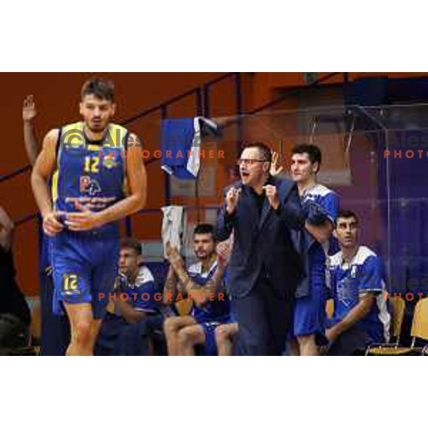 action during 1.SKL basketball match between Helios Suns and Sencur GGD in Domzale Sports Hall, Slovenia on October 5, 2019