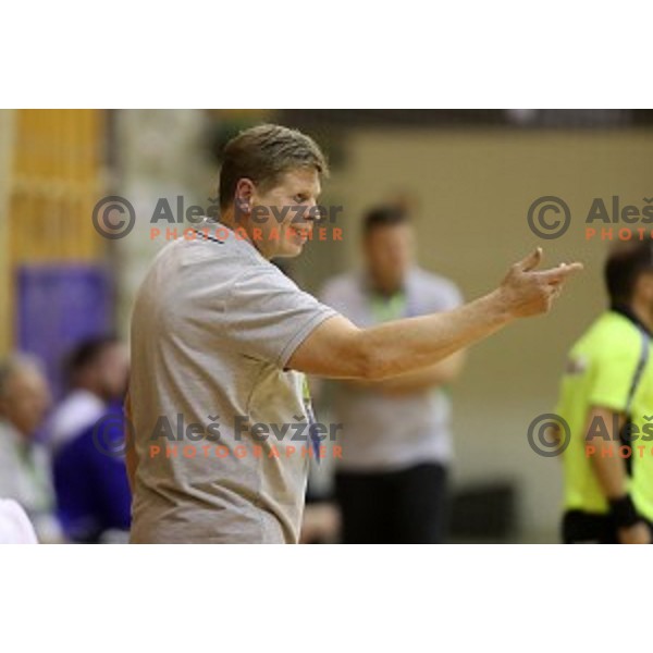 Head coach of Minsk in action in second round qualifiaction for EHF Europa league handball match between Riko Ribnica and SKA Minsk in Ribnica Sports Hall, Slovenia on October 5, 2019