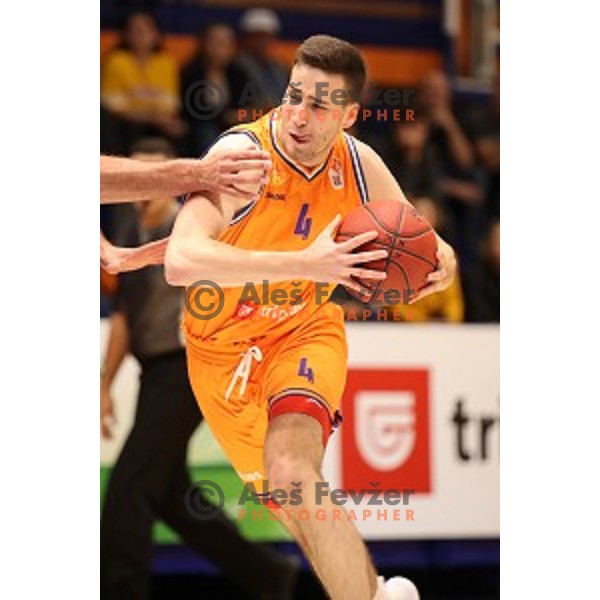 action during 1.SKL basketball match between Helios Suns and Sencur GGD in Domzale Sports Hall, Slovenia on October 5, 2019