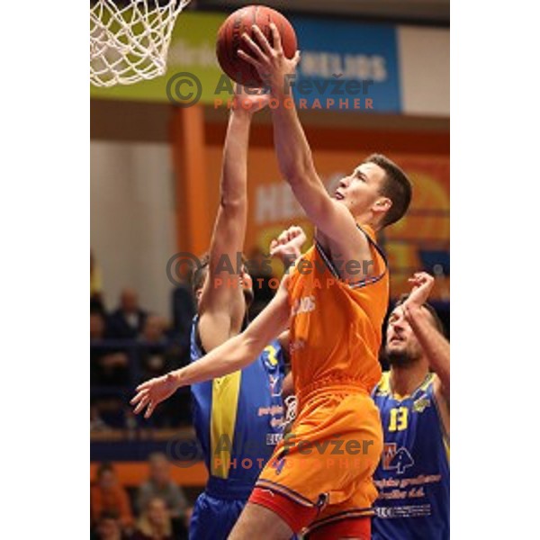 action during 1.SKL basketball match between Helios Suns and Sencur GGD in Domzale Sports Hall, Slovenia on October 5, 2019