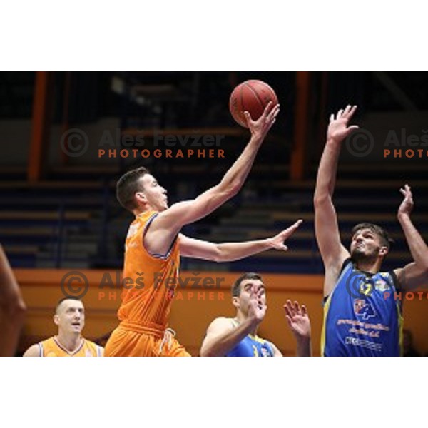 action during 1.SKL basketball match between Helios Suns and Sencur GGD in Domzale Sports Hall, Slovenia on October 5, 2019