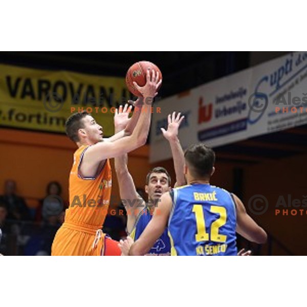 action during 1.SKL basketball match between Helios Suns and Sencur GGD in Domzale Sports Hall, Slovenia on October 5, 2019