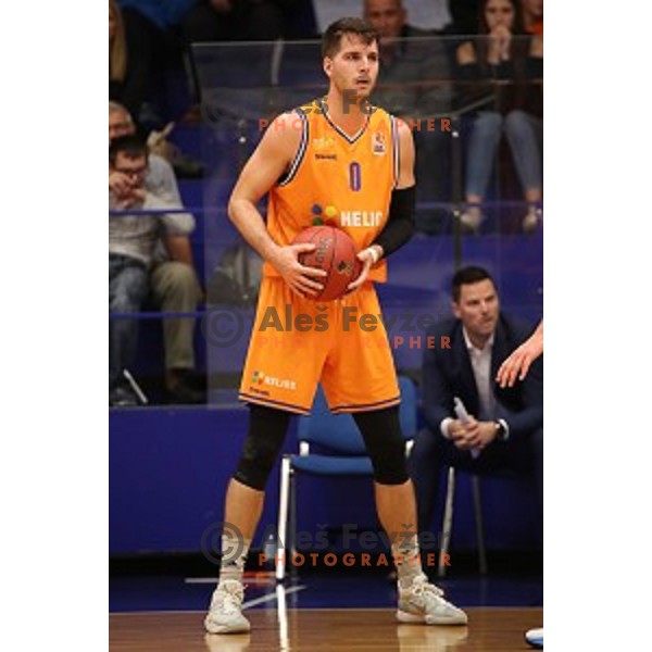 action during 1.SKL basketball match between Helios Suns and Sencur GGD in Domzale Sports Hall, Slovenia on October 5, 2019