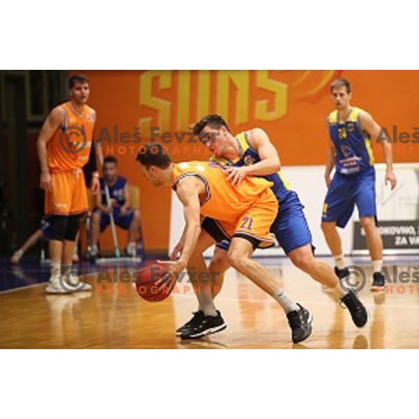 Tjaz Rotar in action during 1.SKL basketball match between Helios Suns and Sencur GGD in Domzale Sports Hall, Slovenia on October 5, 2019