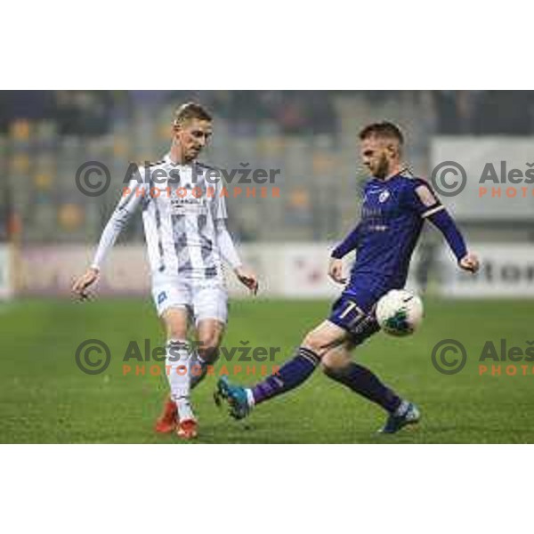 Zan Karnicnik in action during Prva liga Telekom Slovenije football match between Maribor and Mura in Ljudski vrt, Maribor, Slovenia on October 5, 2019
