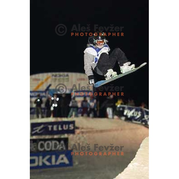 Kendall Brown (NZE) at Nokia Snowboard FIS World Cup Half pipe final in Calgary, Alberta, Canada on February 29th 2008. Photo by Ales Fevzer 