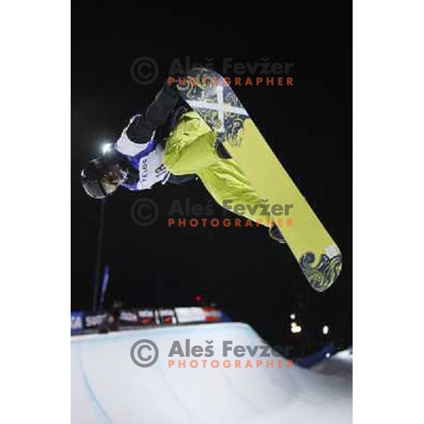 Steven Fisher (USA) at Nokia Snowboard FIS World Cup Half pipe final in Calgary, Alberta, Canada on February 29th 2008. Photo by Ales Fevzer 