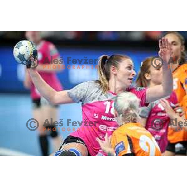 Nina Zulic of Krim Mercator during EHF Women\'s Champions League handball match between Krim Mercator and Banik most in Kodeljevo Hall, Ljubljana, Slovenia on October 6, 2019