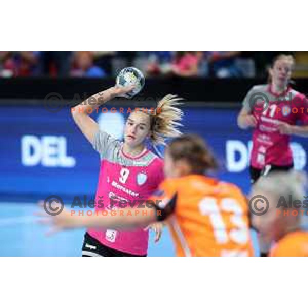 Nina Zabjek of Krim Mercator during EHF Women\'s Champions League handball match between Krim Mercator and Banik most in Kodeljevo Hall, Ljubljana, Slovenia on October 6, 2019