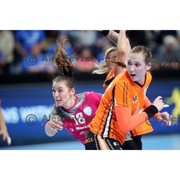 Nina Zulic of Krim Mercator during EHF Women\'s Champions League handball match between Krim Mercator and Banik most in Kodeljevo Hall, Ljubljana, Slovenia on October 6, 2019