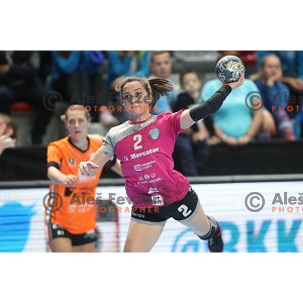Ana Kojic of Krim Mercator during EHF Women\'s Champions League handball match between Krim Mercator and Banik most in Kodeljevo Hall, Ljubljana, Slovenia on October 6, 2019