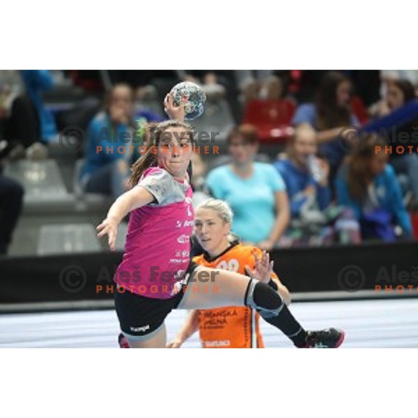 Ana Kojic of Krim Mercator during EHF Women\'s Champions League handball match between Krim Mercator and Banik most in Kodeljevo Hall, Ljubljana, Slovenia on October 6, 2019