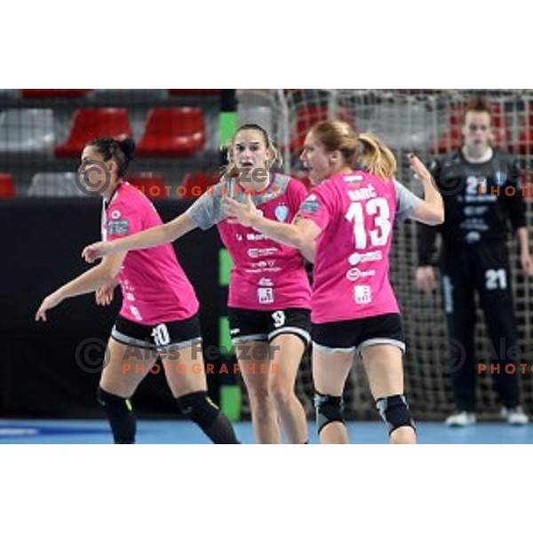 Nina Zabjek of Krim Mercator during EHF Women\'s Champions League handball match between Krim Mercator and Banik most in Kodeljevo Hall, Ljubljana, Slovenia on October 6, 2019