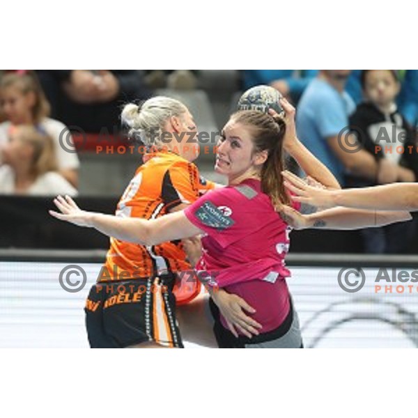 Nina Zulic of Krim Mercator during EHF Women\'s Champions League handball match between Krim Mercator and Banik most in Kodeljevo Hall, Ljubljana, Slovenia on October 6, 2019