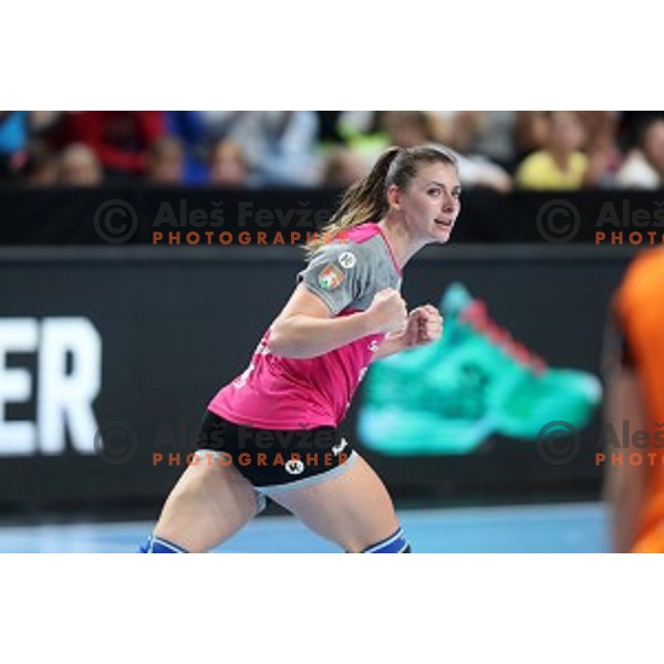 Nina Zulic of Krim Mercator during EHF Women\'s Champions League handball match between Krim Mercator and Banik most in Kodeljevo Hall, Ljubljana, Slovenia on October 6, 2019