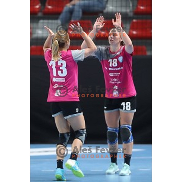 Nina Zulic of Krim Mercator during EHF Women\'s Champions League handball match between Krim Mercator and Banik most in Kodeljevo Hall, Ljubljana, Slovenia on October 6, 2019