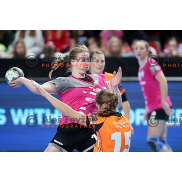 Harma Van Kreij of Krim Mercator during EHF Women\'s Champions League handball match between Krim Mercator and Banik most in Kodeljevo Hall, Ljubljana, Slovenia on October 6, 2019