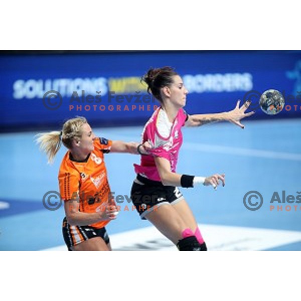 of Krim Mercator during EHF Women\'s Champions League handball match between Krim Mercator and Banik most in Kodeljevo Hall, Ljubljana, Slovenia on October 6, 2019